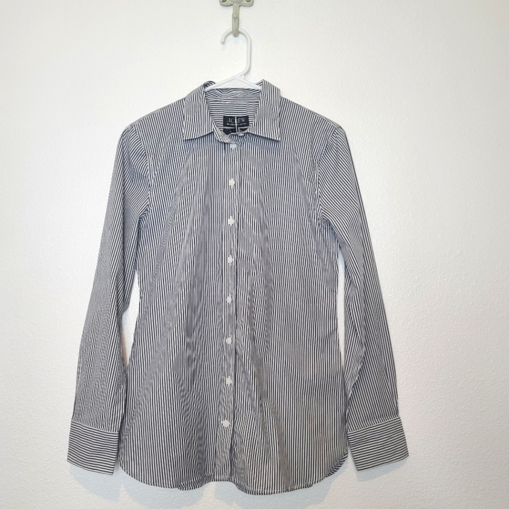 NWT J.Crew Wren Slim Fit Striped Button Shirt In Regenerative Cotton - Picture 4 of 8